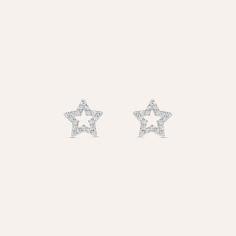 Orecchini stella Bon Ton in oro bianco 9 kt con zirconi