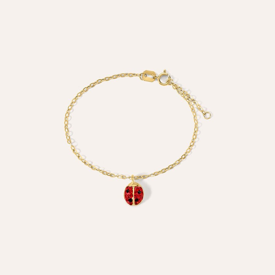 Bracciale coccinella Mon Petit in oro giallo 9 kt con cristallo