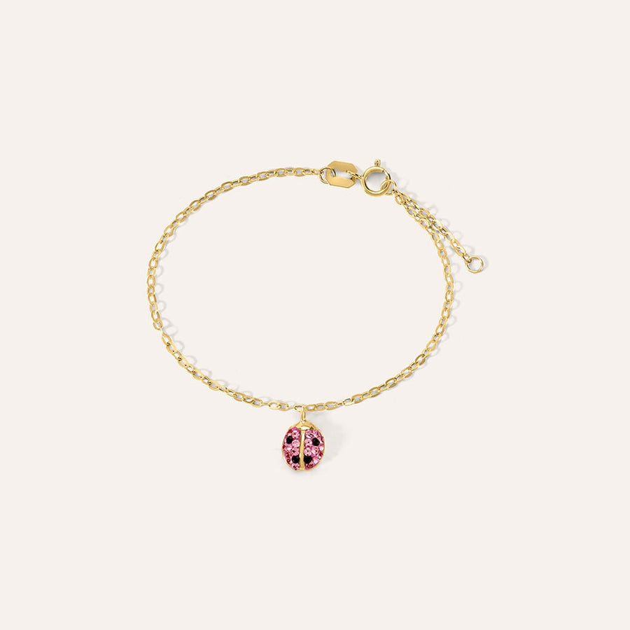 Bracciale coccinella Mon Petit in oro giallo 9 kt con cristalli