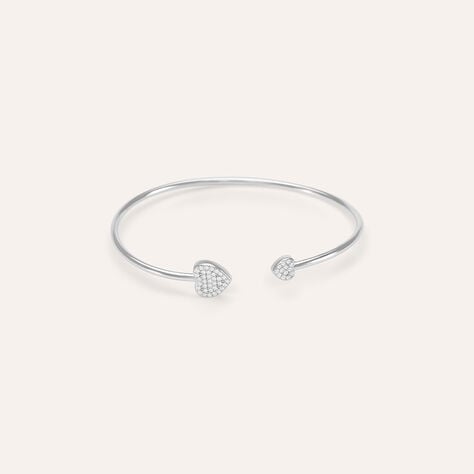 Bangle cuore Silver Shine in argento rodiato con zirconi