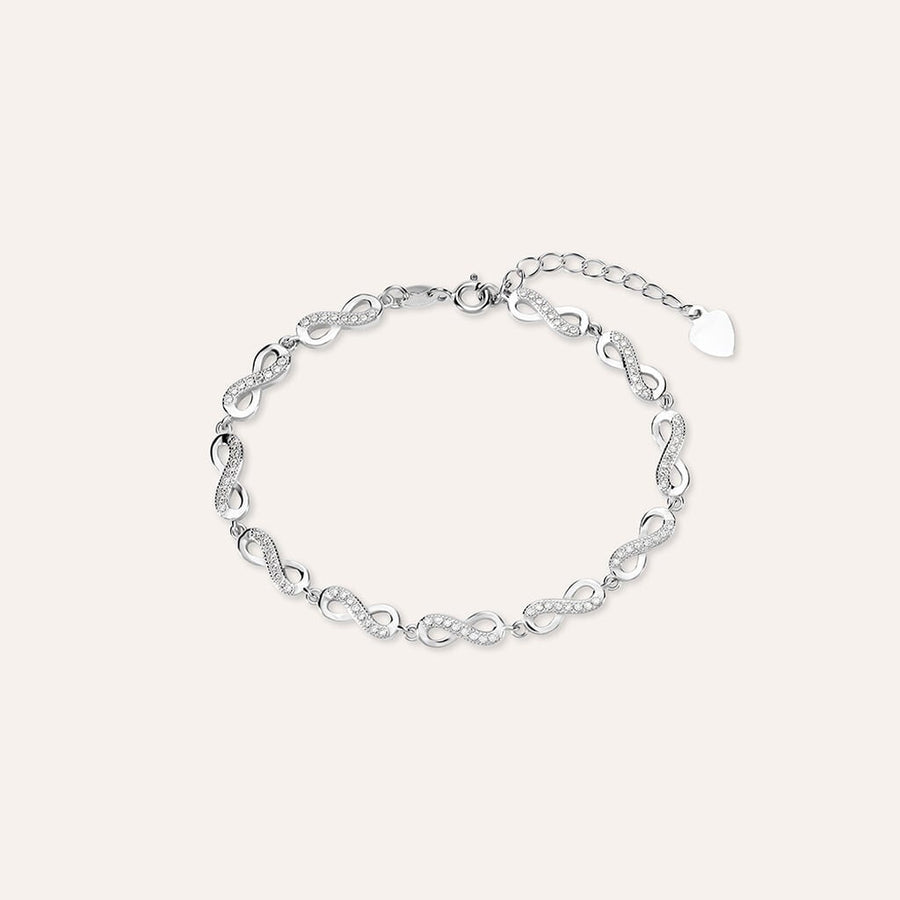Bracciale infinito Silver Moments in argento rodiato con zirconi