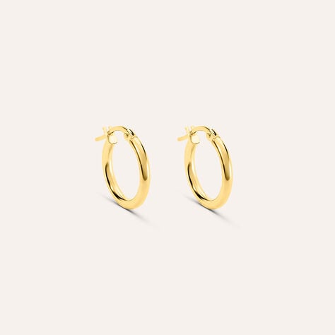 Orecchini a cerchio Toujours in oro giallo 9 kt, 10 mm
