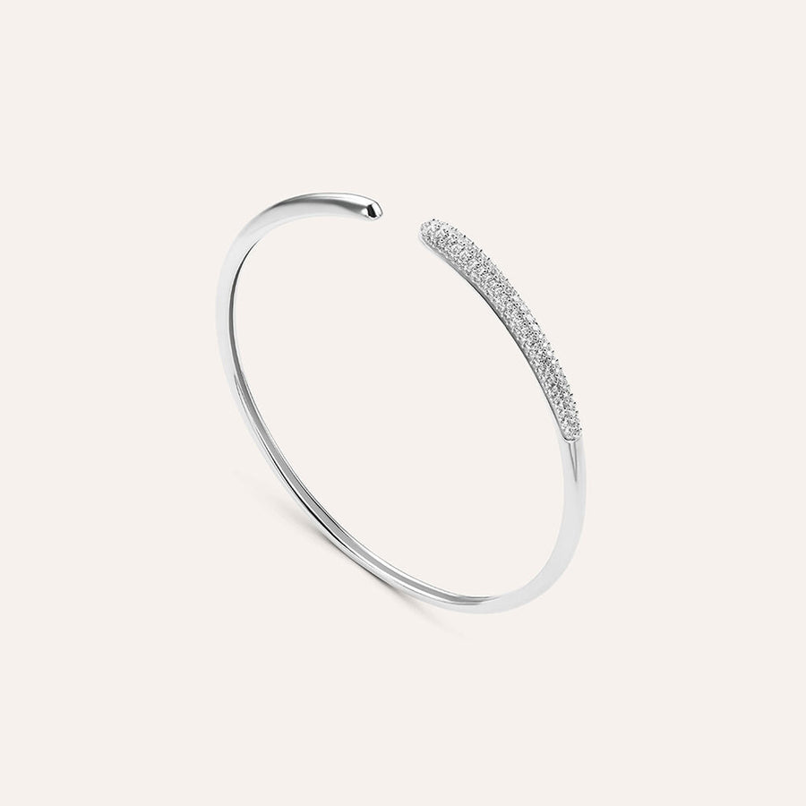 Bangle Silver Shine in argento rodiato con zirconi