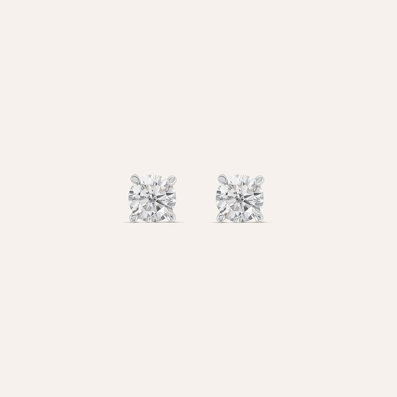 Orecchini punto luce Claire in oro bianco 9 kt, zircone 5 mm