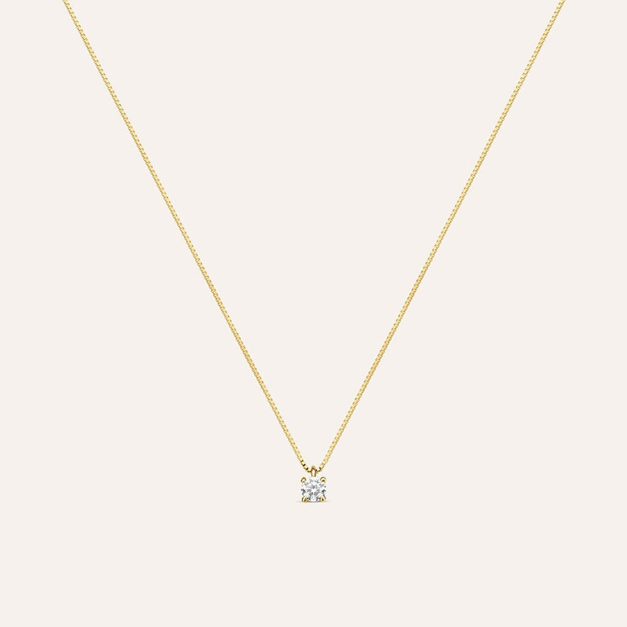 Collana punto luce Claire in oro giallo 9 kt con zircone 3 mm