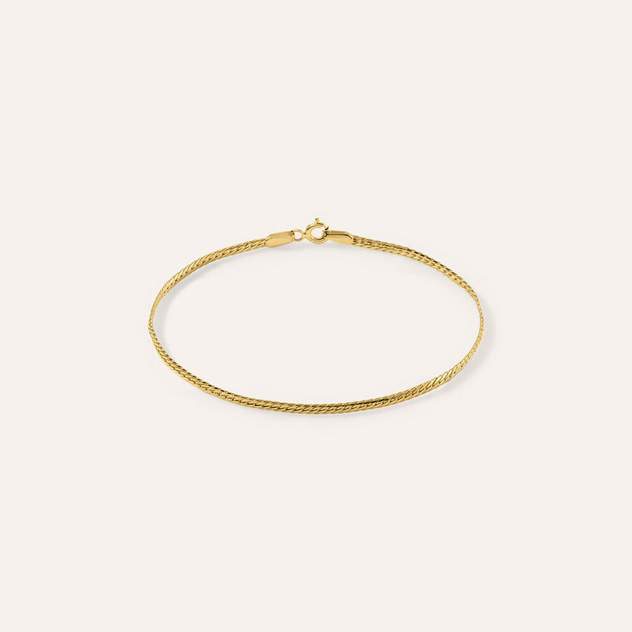 Bracciale groumette Colette in oro giallo 9 kt, 18 cm