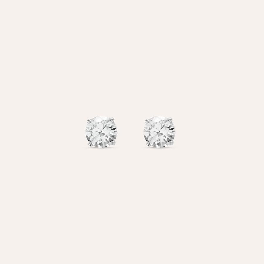 Orecchini punto luce Claire in oro bianco 9 kt, zircone 6 mm