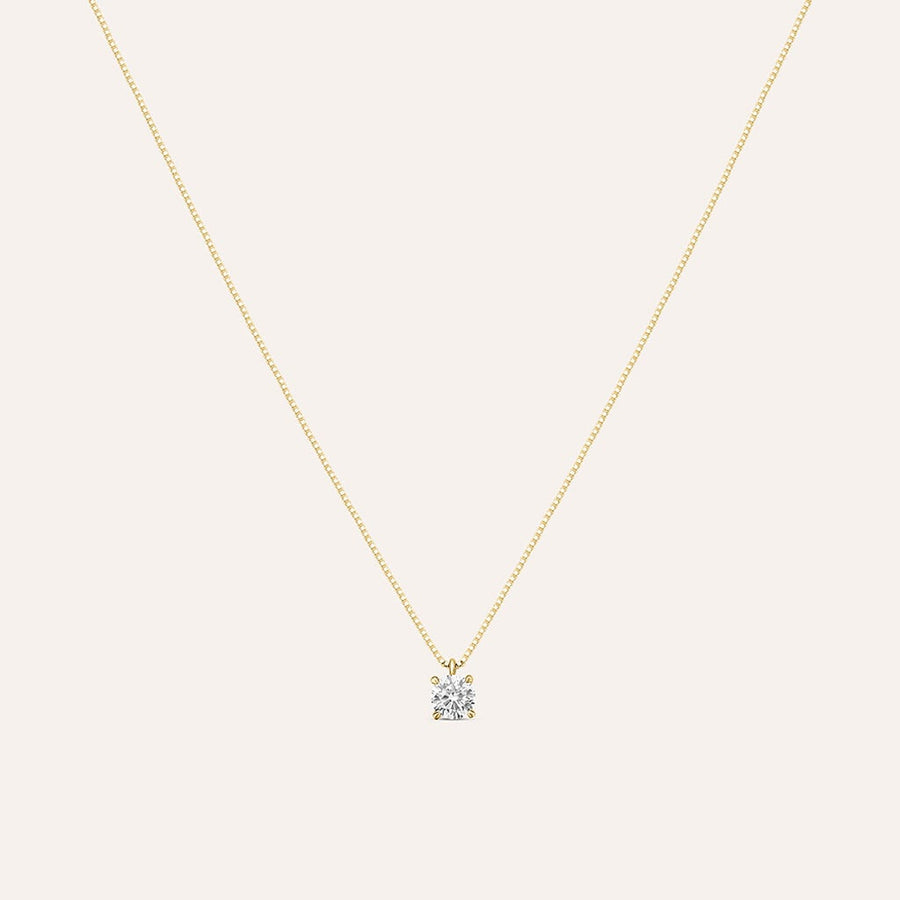 Collana punto luce Claire in oro giallo 9 kt con zircone 4 mm