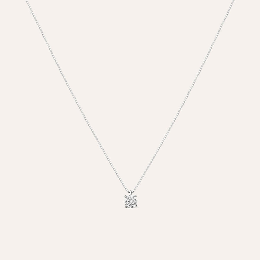 Collana punto luce Claire in oro bianco 9 kt con zircone 4 mm