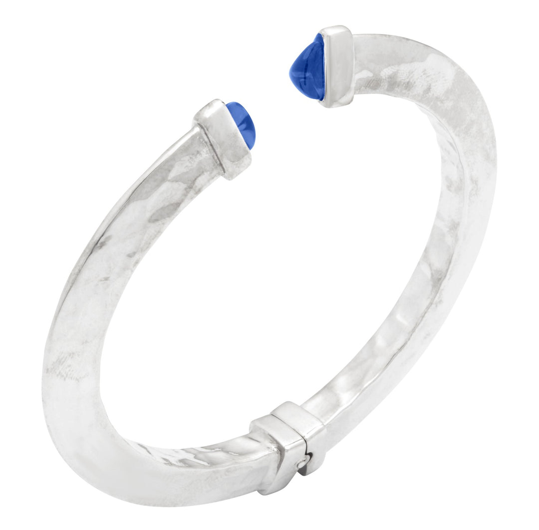 Bangle Blue Blade Piccolo - Bracciale rigido in Argento 925 e cristalli blu