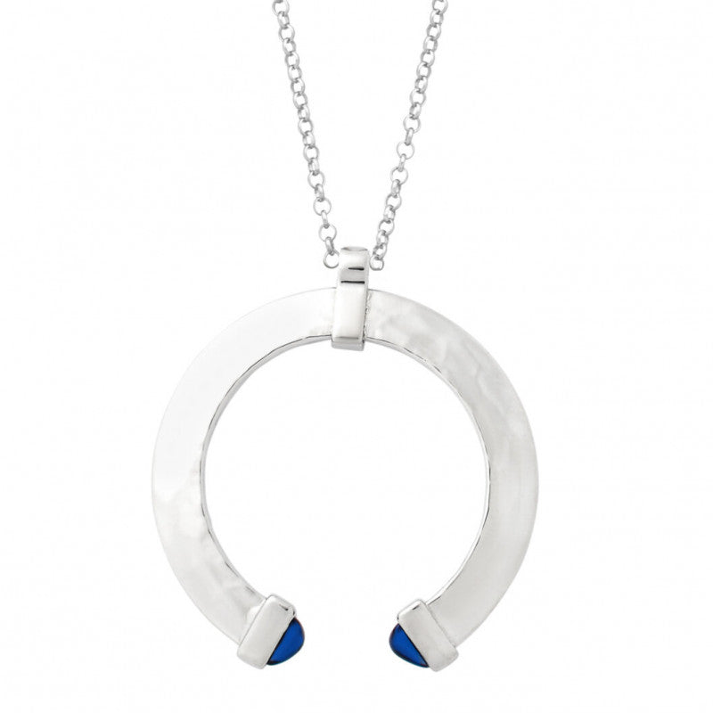Pendente Blue Blade - Collana in Argento 925 e cristalli blu