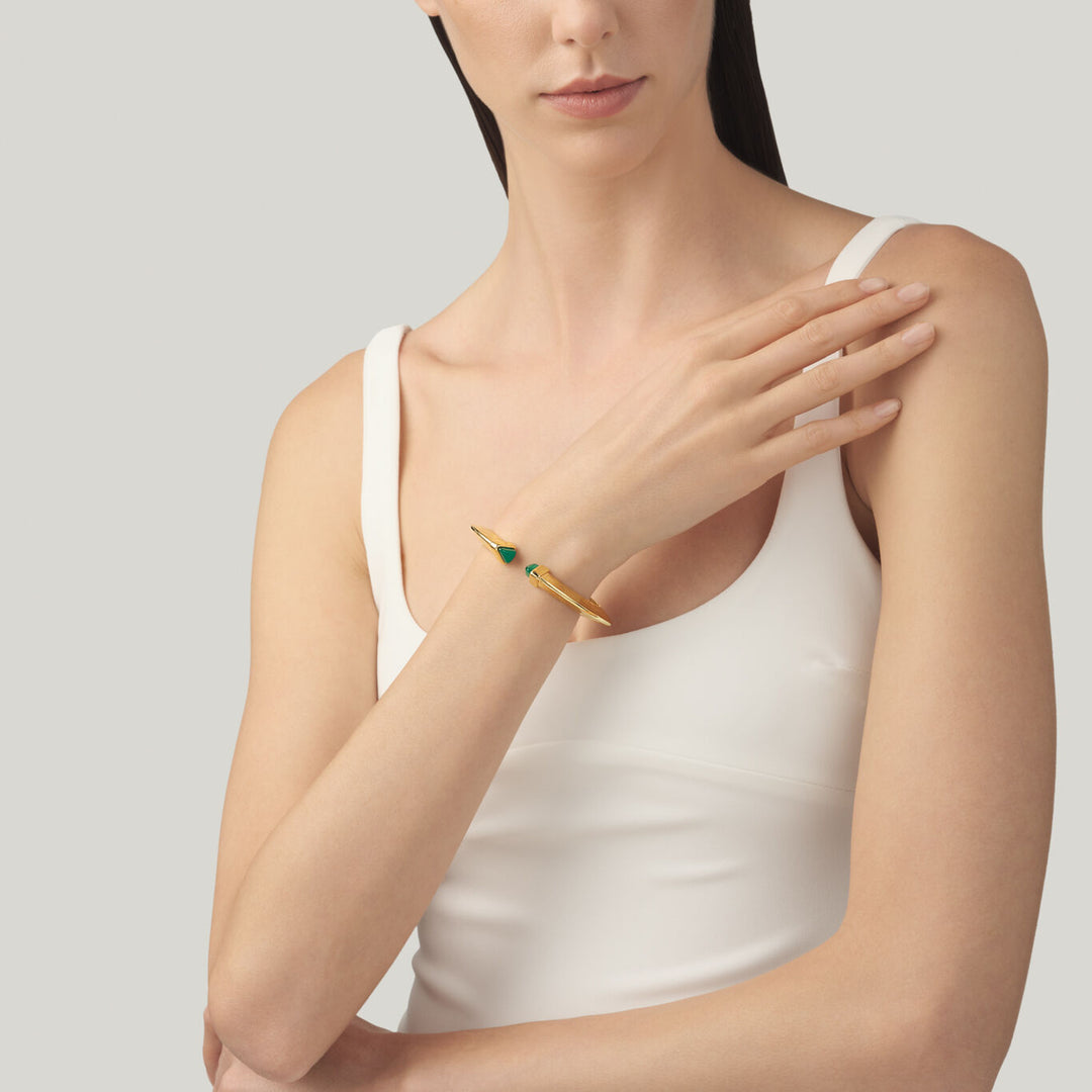Bangle Green Blade Dorato