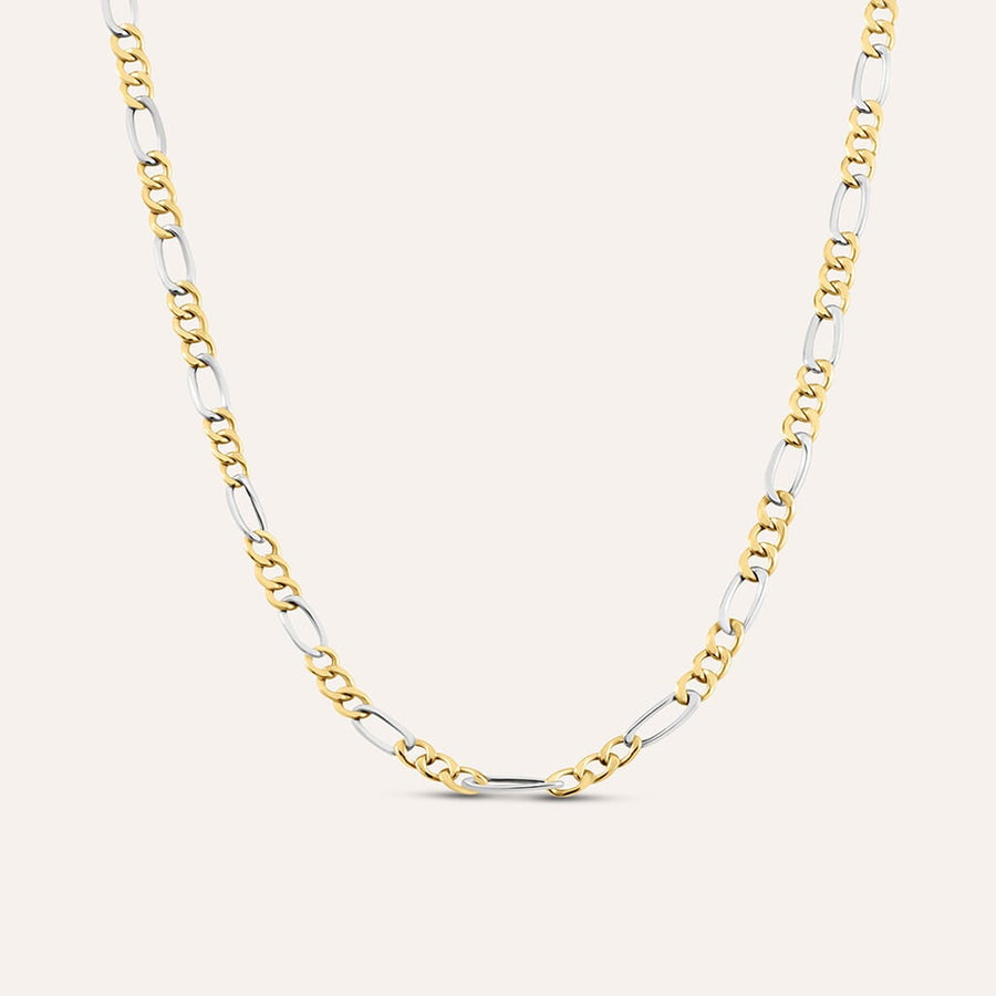 Catena alternata L'Homme Or in oro bicolore 9 kt, 50 cm