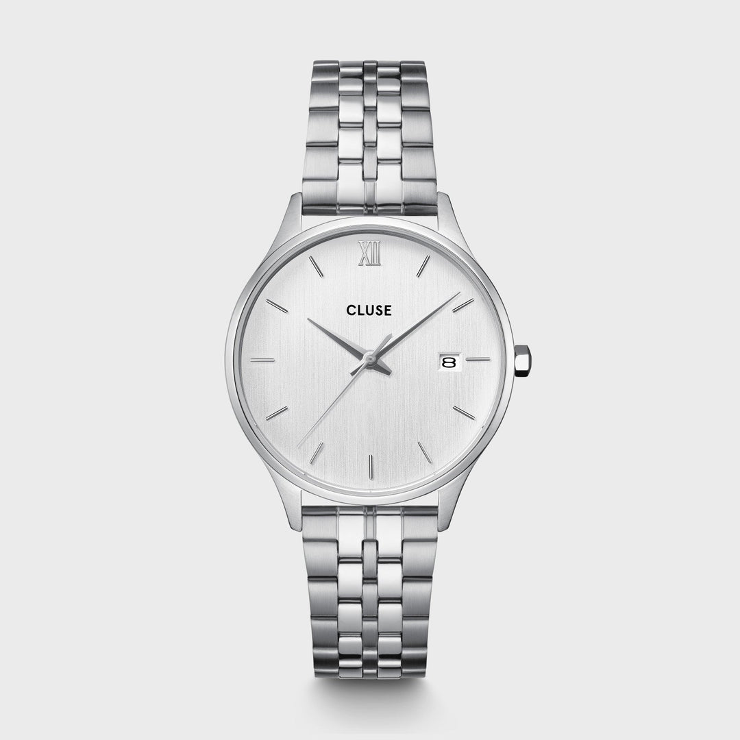 Orologio Donna Minuit Date in Acciaio Argentato con Quadrante Silver e Datario