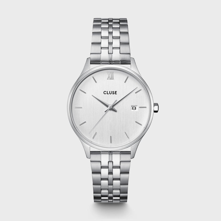 Orologio Donna Minuit Date in Acciaio Argentato con Quadrante Silver e Datario