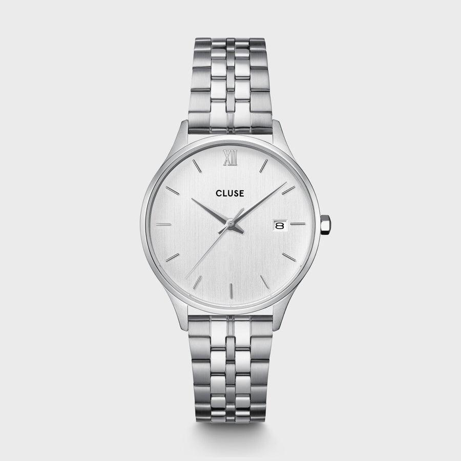 Orologio Donna Minuit Date in Acciaio Argentato con Quadrante Silver e Datario