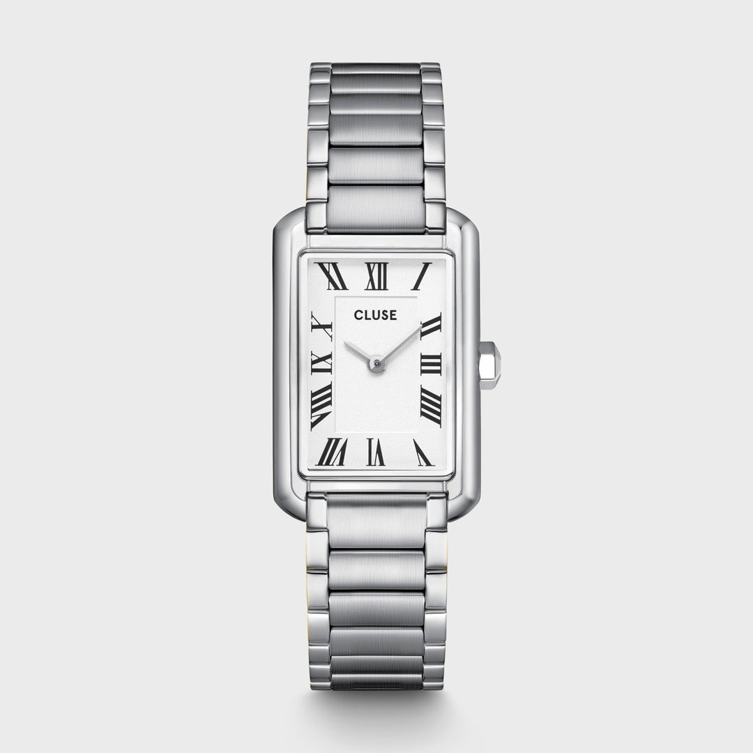 Orologio Donna Belisenna Rettangolare in Acciaio Argentato con Quadrante Bianco