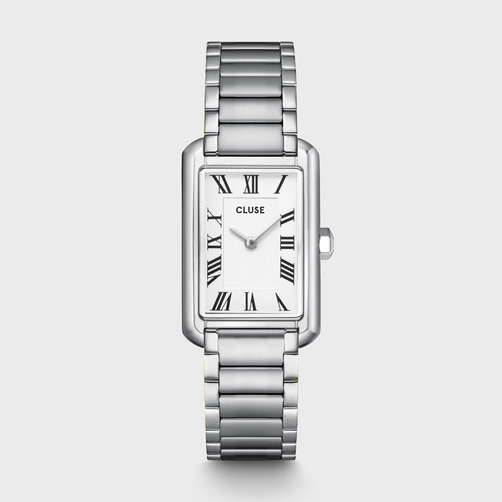 Orologio Donna Belisenna Rettangolare in Acciaio Argentato con Quadrante Bianco
