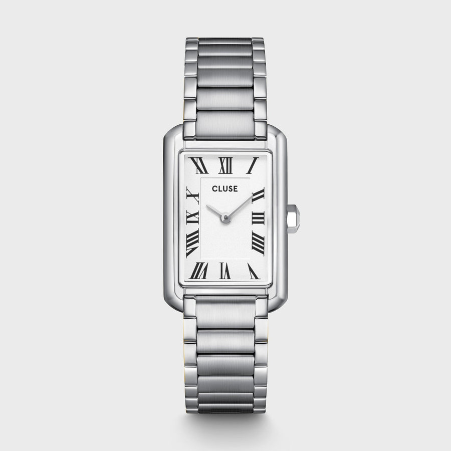 Orologio Donna Belisenna Rettangolare in Acciaio Argentato con Quadrante Bianco