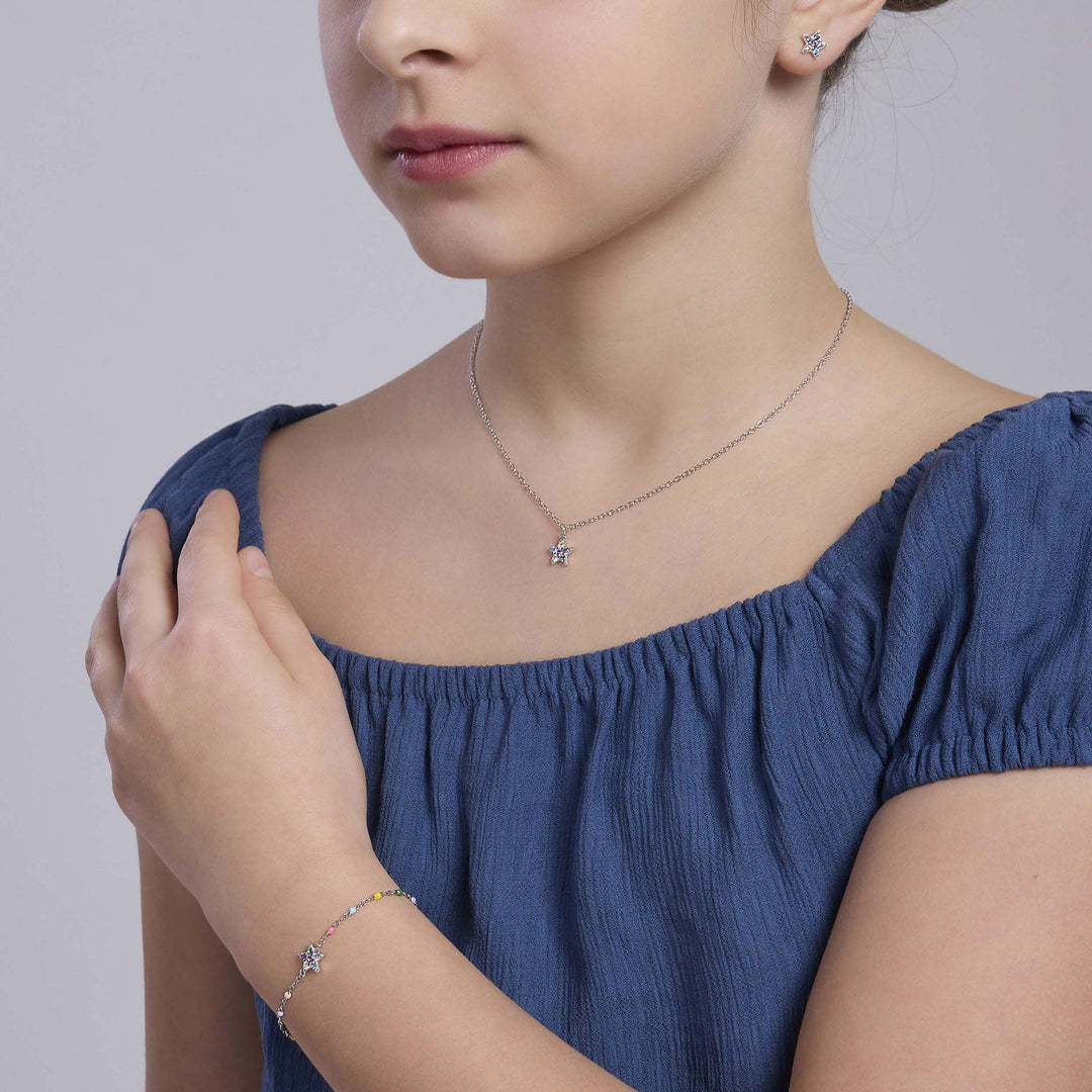 Bracciale da bambina ÉTOILE con stella e inserti colorati
