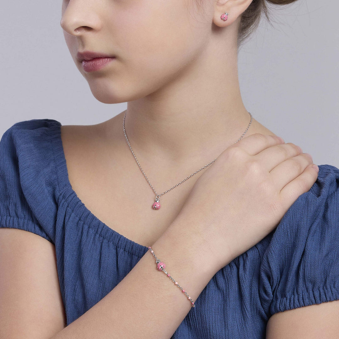 Girocollo da bambina FORTUNELLA con coccinella smaltata