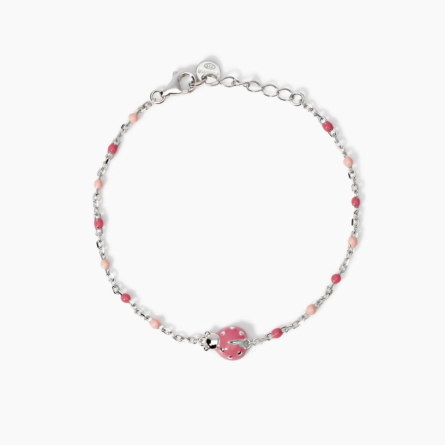 Bracciale da bambina FORTUNELLA con coccinella e inserti rosa