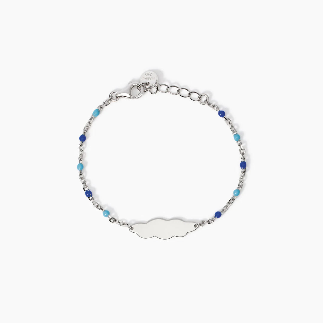 Bracciale da bambino in Argento e smalti azzurri e blu My Tag