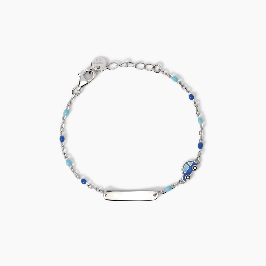 Bracciale da bambino CAR-TAG con macchinina e targhetta da incidere