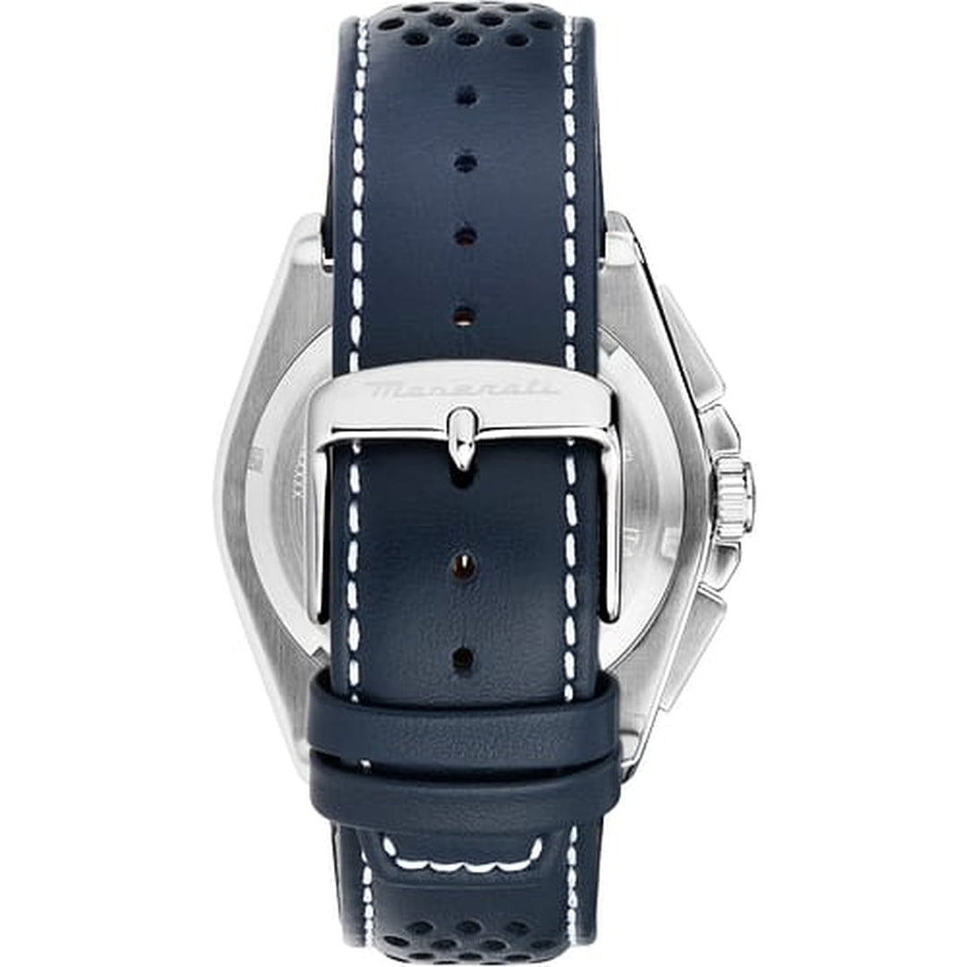 Orologio Maserati Velocità Cronografo Uomo con Quadrante Blu, Cinturino in Pelle