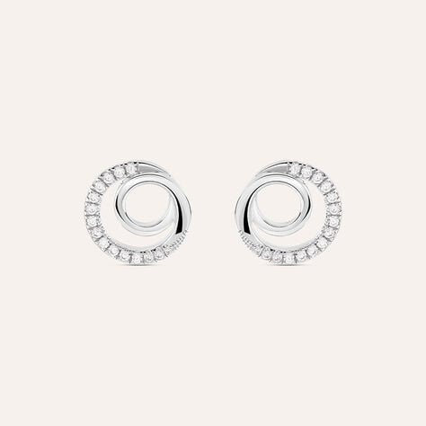 Orecchini spirale Silver Shine in argento con zirconi