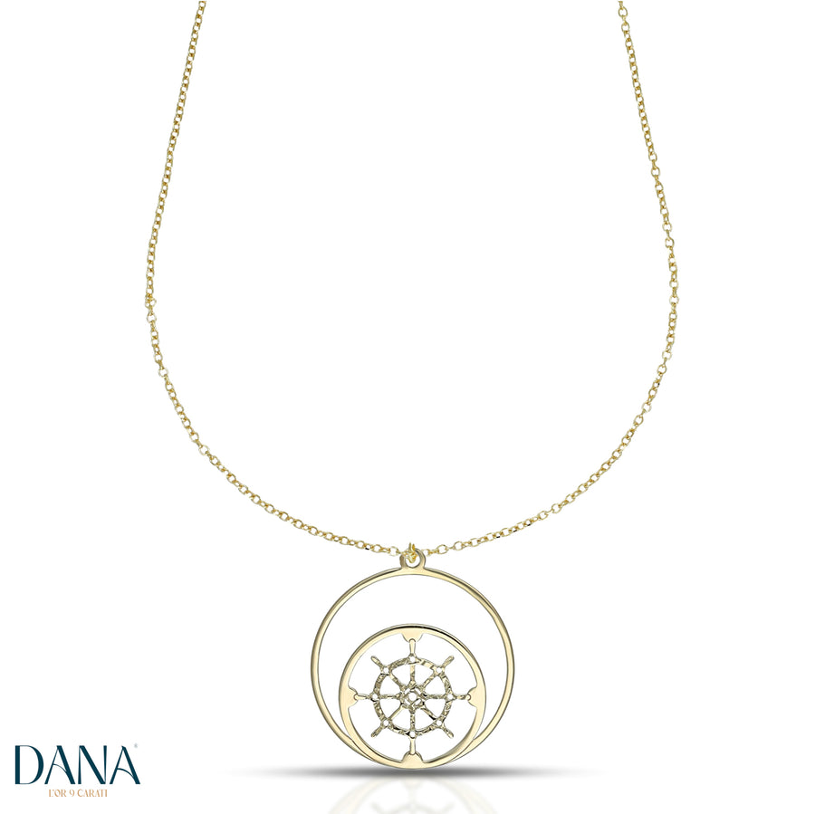 Collana da Uomo con Timone, finitura lucida e diamantata, lungheza 50 cm, in Oro
