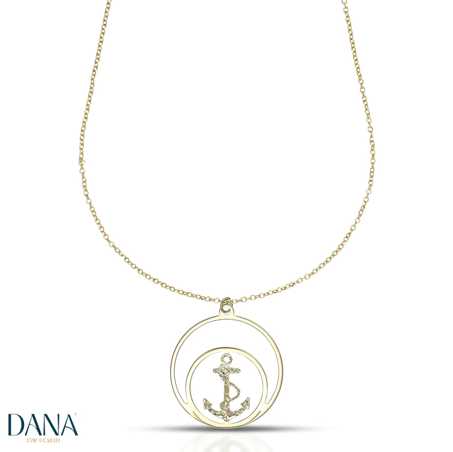 Collana da Uomo con Timone, finitura lucida e diamantata, lunghezza 50 cm, in Or