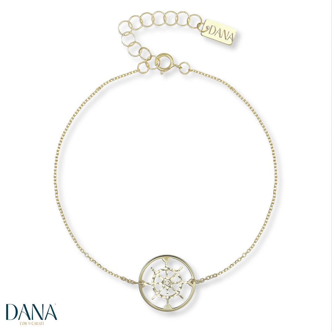Bracciale da Uomo con Timone, finitura lucida e diamantata, lunghezza 19 + 2 cm,