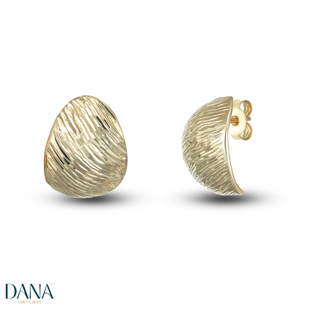 Orecchini a lobo da Donna con fiitura diamantata in Oro Giallo