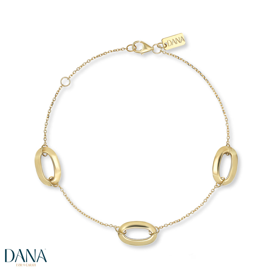 Bracciale da Donna a Catena in Oro Giallo da 19 con riduzione di 2 cm