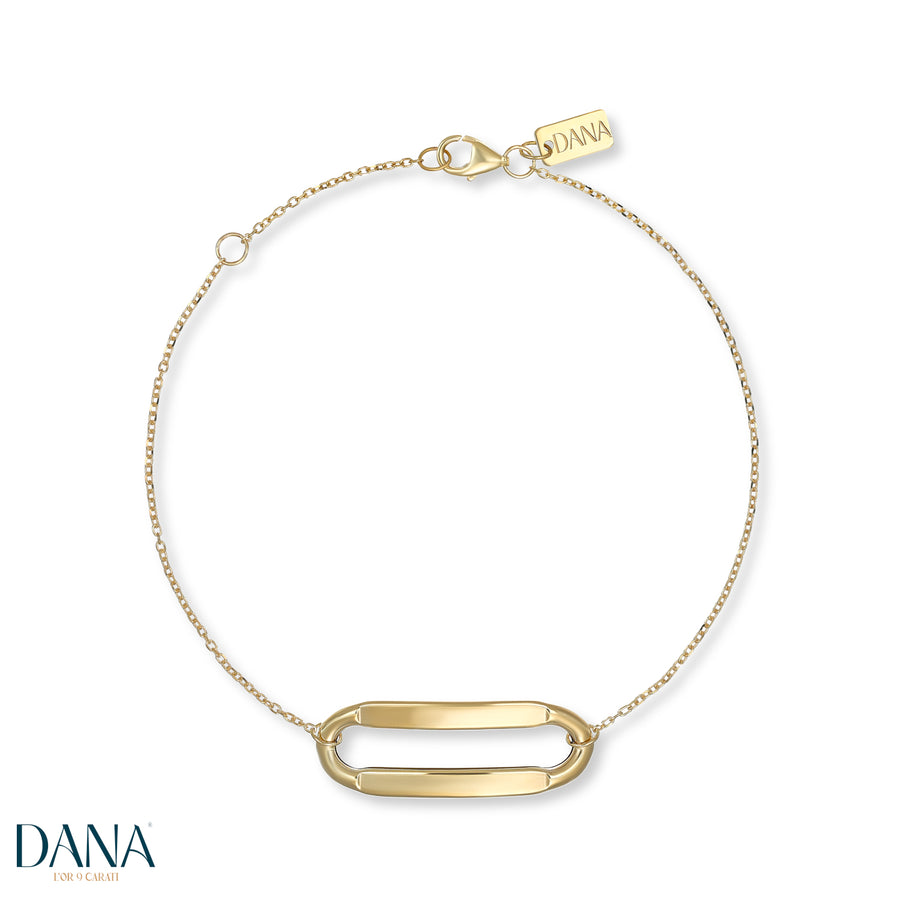Bracciale da Donna a Catena con elemento centrale in Oro Giallo da 17 con riduzi