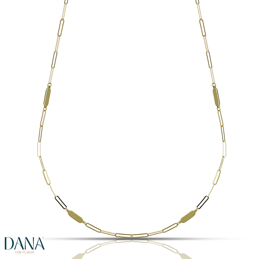 Collana da Uomo con ovali lucidi in Oro Giallo da 50 cm