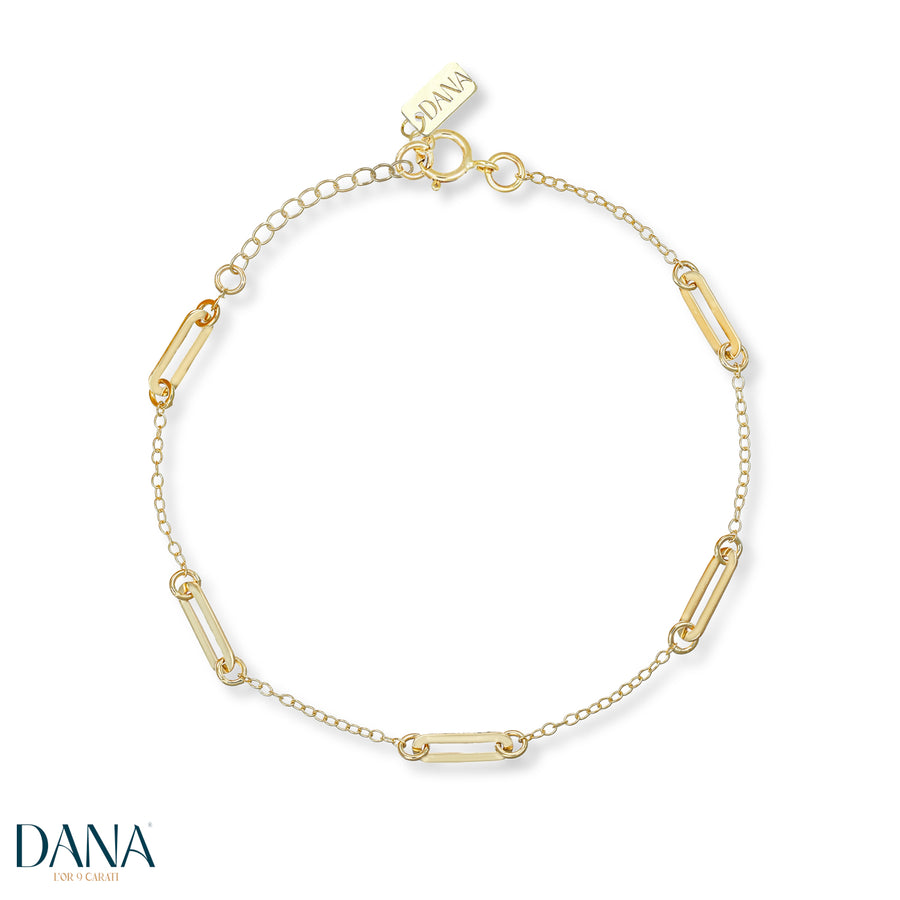 Bracciale da Donna con 5 elementi distanti in Oro Giallo da 16 + 3 cm