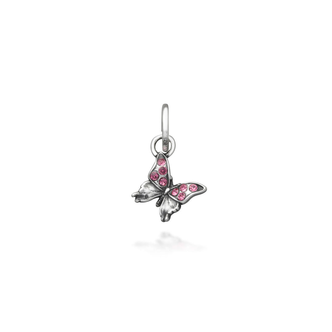 Mini charm Farfalla Crystal rosa