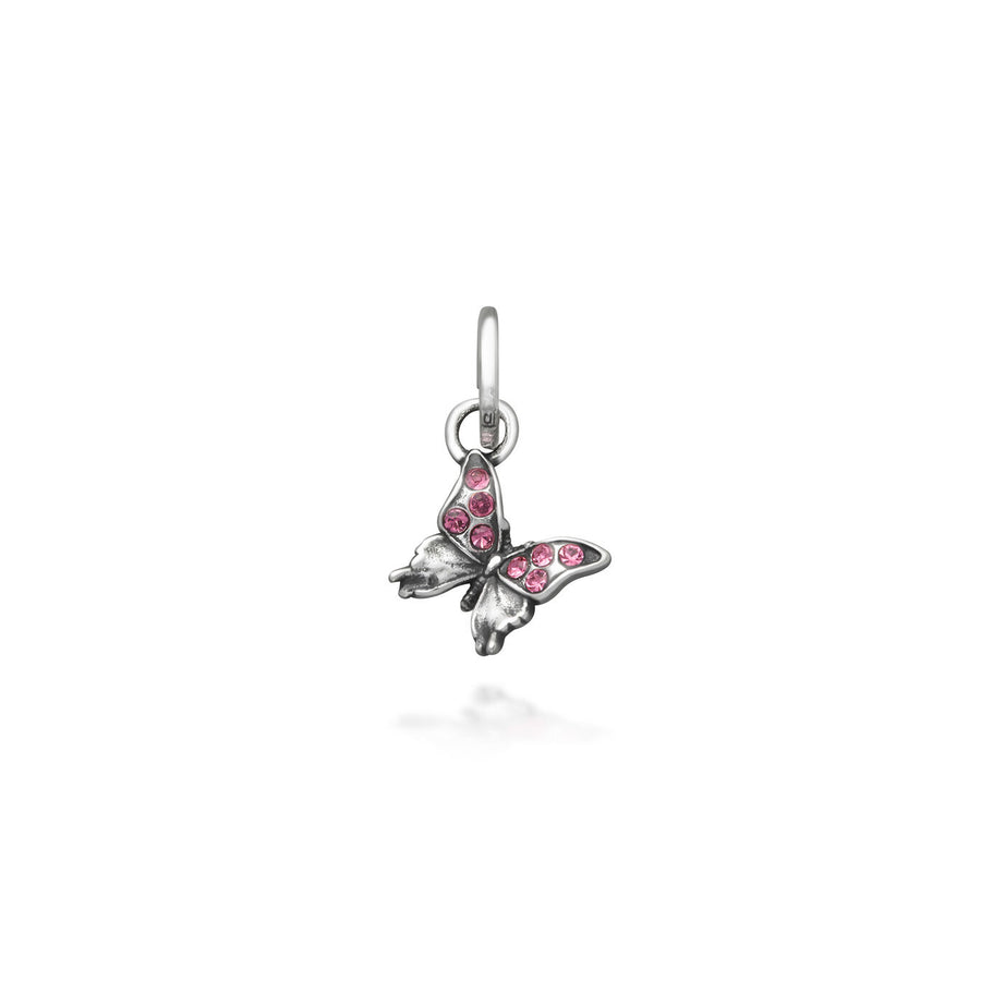 Mini charm Farfalla Crystal rosa