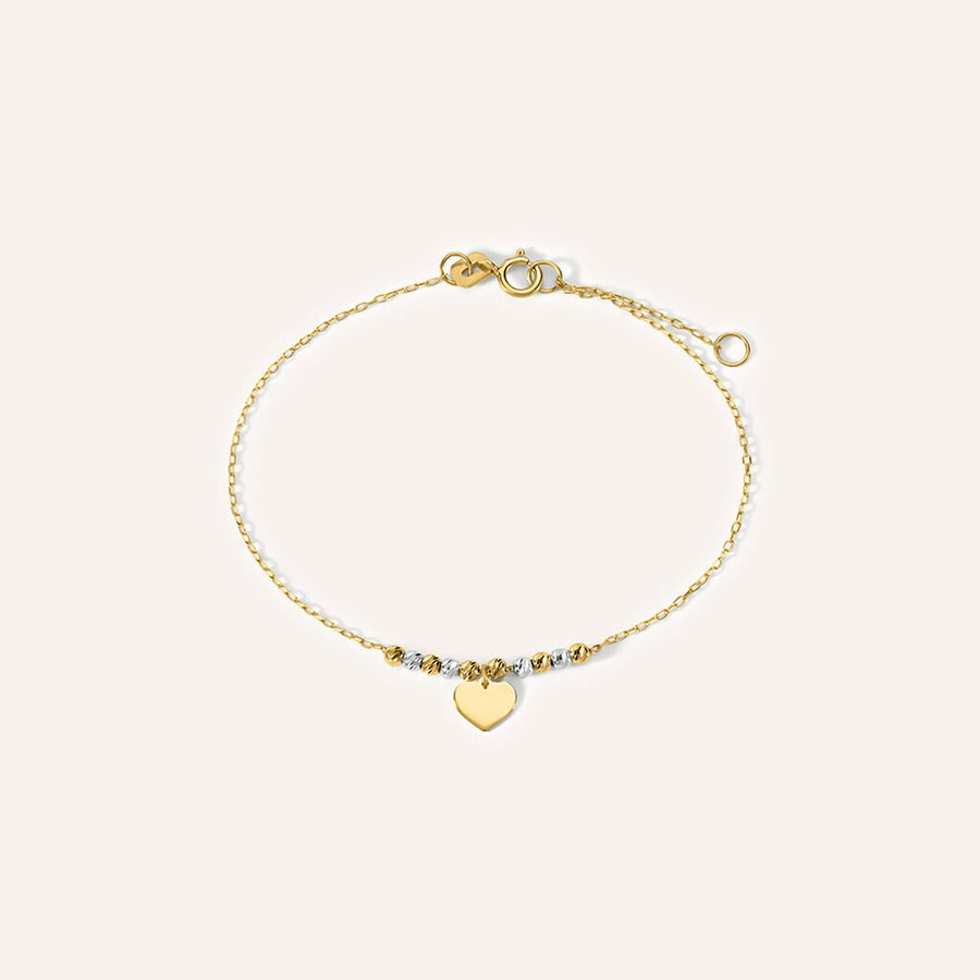 Bracciale cuore Mon Petit in oro bicolore 9 kt per bambina