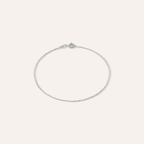 Bracciale criss-cross Colette in oro bianco 9 kt, 18 cm
