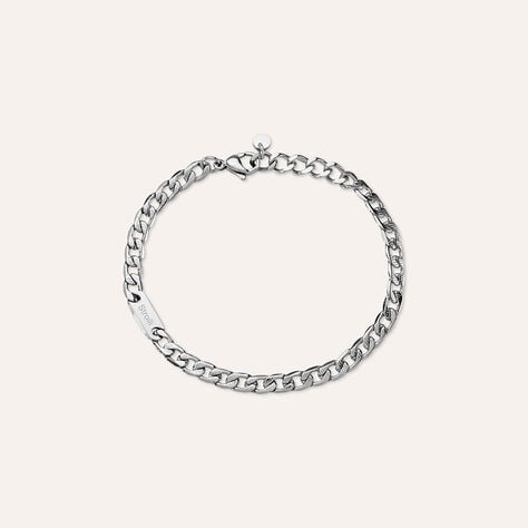 Bracciale con targhetta Man Code in acciaio