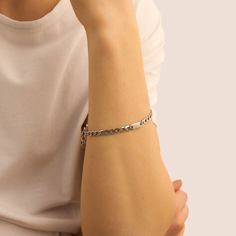 Bracciale con targhetta Man Code in acciaio