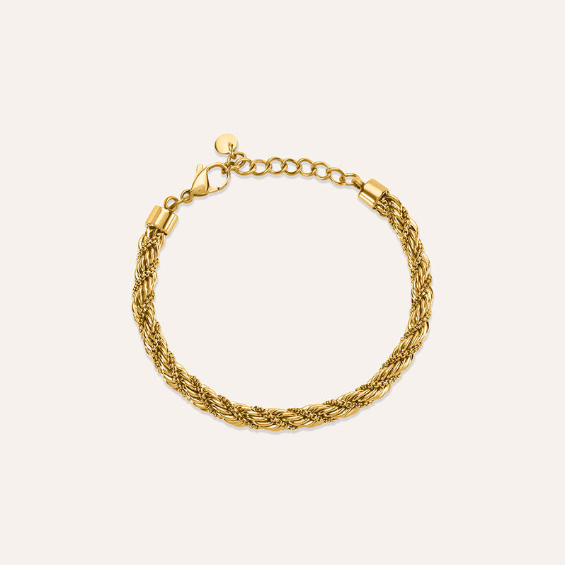 Bracciale catena corda Radiance in acciaio dorato