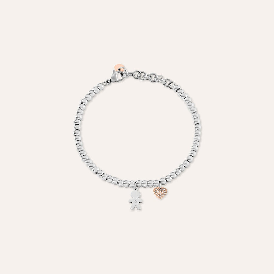Bracciale bimbo Sunrise in acciaio bicolore con zirconi