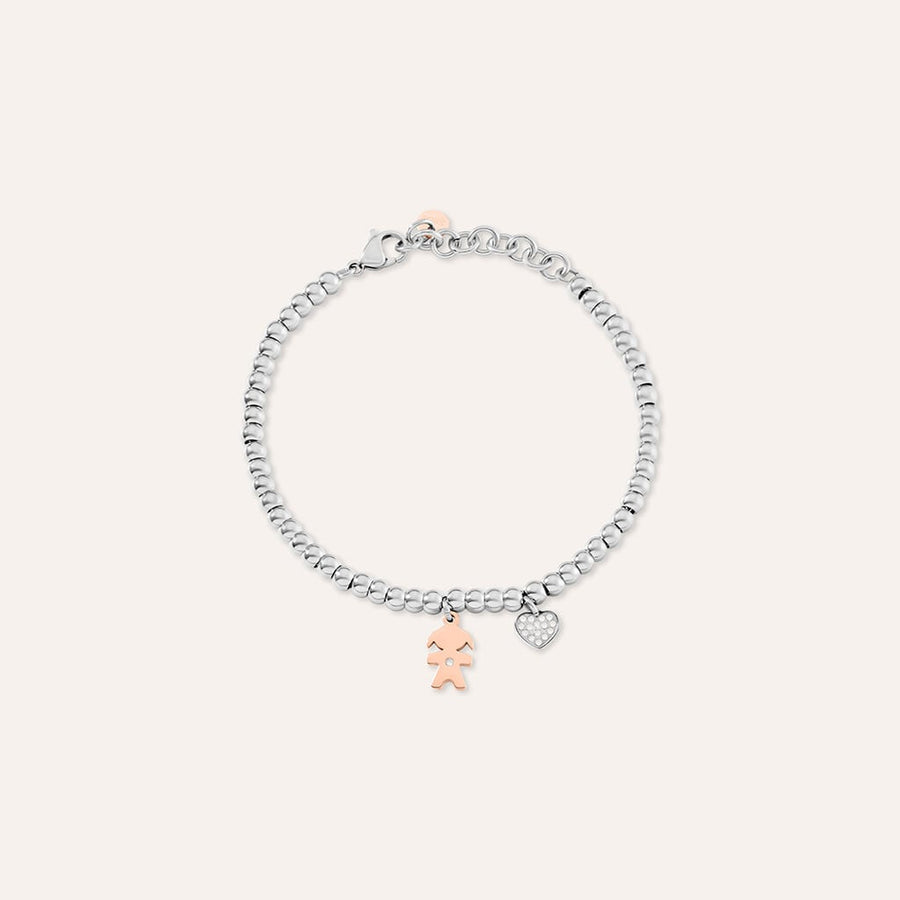 Bracciale bimba Sunrise in acciaio bicolore con zirconi