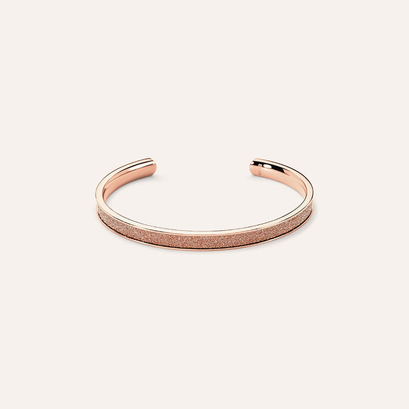 Bangle Aura in acciaio rosato glitter