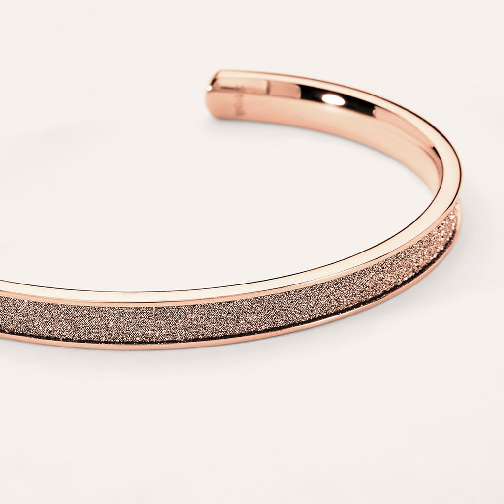Bangle Aura in acciaio rosato glitter