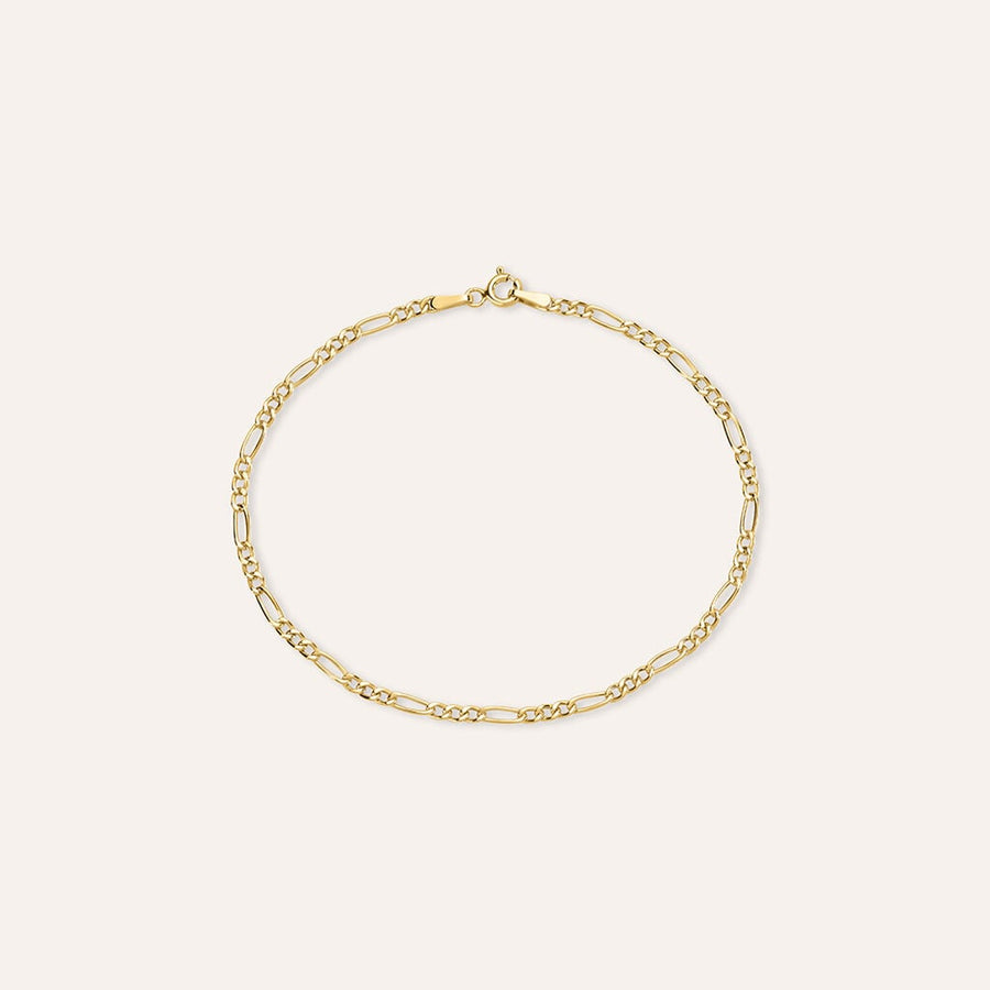 Bracciale catena alternata L'Homme Or in oro giallo 9 kt, 20 cm